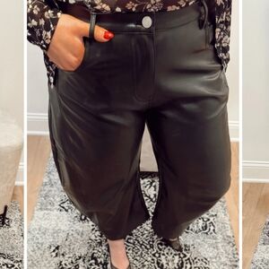 Miss Love Dance Floor Barrel Leg Leather Pants